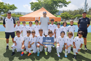 Fundación Real Madrid soccer camp team training activity