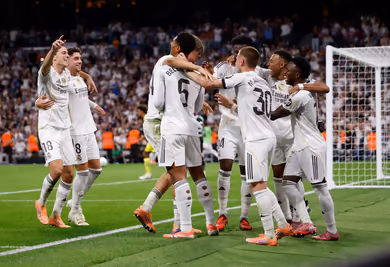 Real Madrid players together on the field